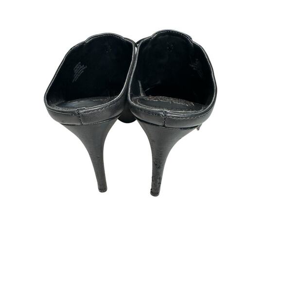 Vince Camuto Maivyn Leather High Heel Mules 6 Black Slip On Pointed Toe Dressy - Picture 4 of 8